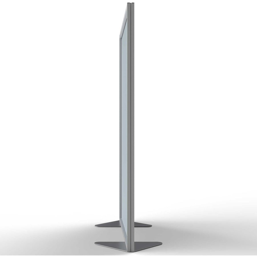 Ghent Partition, 48" x 72", Aluminum Frame, Porcelain/Vinyl, Silver, 1 Each
