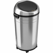 HLS Commercial XL Round Stainless Sensor Trash Can, 23 Gallon Capacity, Touchless, Bacteria Resistant, Caster Wheels, Smudge Resistant, Brushed Stainless Steel, 32.6"H x 17.5"W x 19.3"D, 1 Each