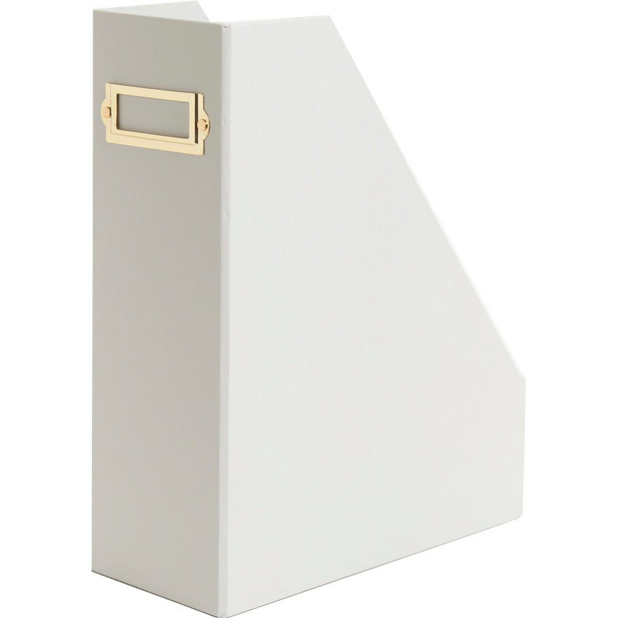 U Brands 4-Piece Desk Organization Set - Desktop - Paper Wrapped - Gray - Chipboard, Paper - 1 Each