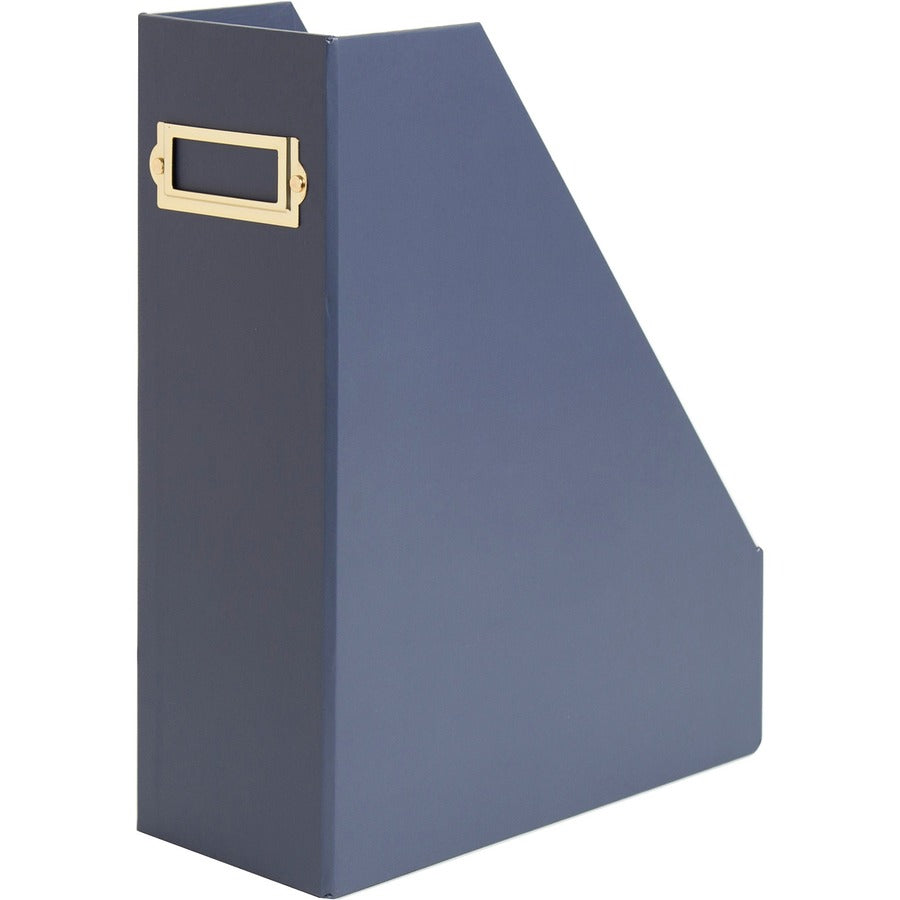 U Brands 4-Piece Desk Organization Set - Desktop - Paper Wrapped - Navy - Chipboard, Paper - 1 Each