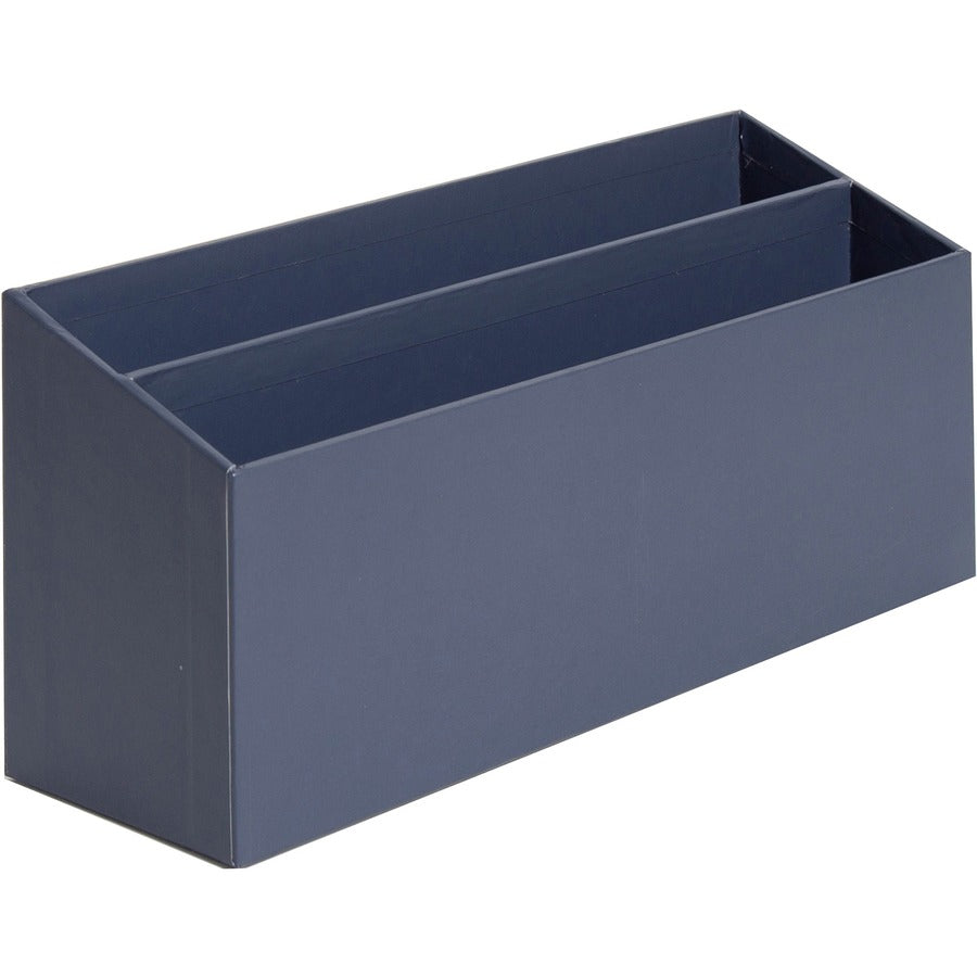 U Brands 4-Piece Desk Organization Set - Desktop - Paper Wrapped - Navy - Chipboard, Paper - 1 Each