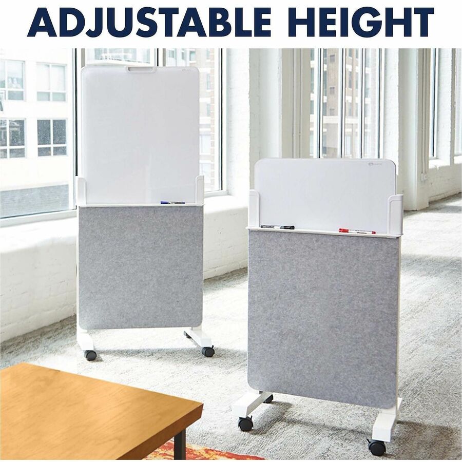 White Tempered Glass Surface - Gray Frame - Assembly Required - 1 Each