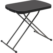 Iceberg IndestrucTable Small Space Personal Table, Black Top, Height Adjustable 20.80"–26.60", 26.60" W x 17.80" D, 25 lb Capacity, High-density Polyethylene/Resin, 1 Each