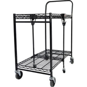 Bostitch Stowaway Folding Utility Cart - 2 Shelf - 400 lb Load Capacity - 6 Casters - Steel Frame - Black - 1 Each