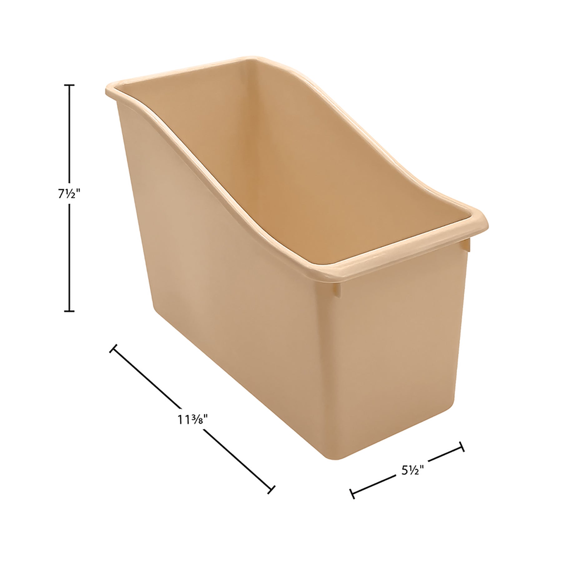 Plastic Book Bin, Light Brown