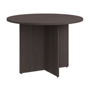 Bush Business Furniture 42-inch Round Conference Table with Wood Base in Storm Gray - 41.38" Width x 41.38" Depth x 28.65" Height