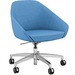 9 to 5 Seating Jax Lounge 5-Star Base Side Chair, Blue Fabric, Low Back, Polished Aluminum Base, 1 Each