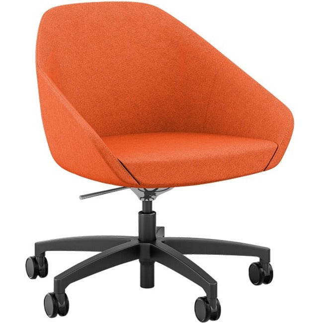 9 to 5 Seating Jax Lounge 5-Star Base Side Chair, Cloud Fabric, Low Back, Polished Aluminum Base, Swivel, Tilt Control, 1 Each