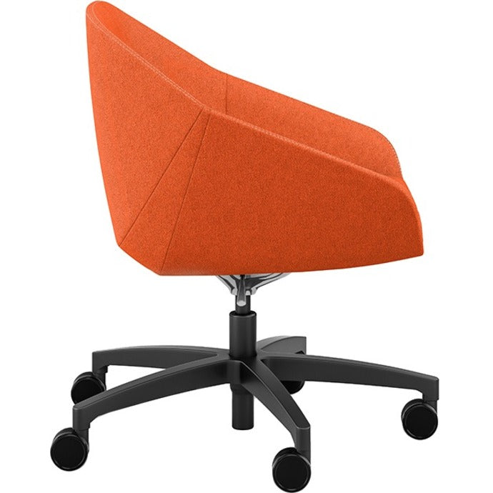 9 to 5 Seating Jax Lounge 5-Star Base Side Chair, Cloud Fabric, Low Back, Polished Aluminum Base, Swivel, Tilt Control, 1 Each