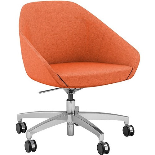 9 to 5 Seating Jax Lounge 5-Star Base Side Chair, Cloud Fabric, Low Back, Silver 5-Star Base, Adjustable Height, Swivel, 5 Casters, 1 Each