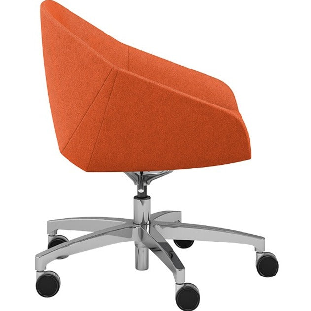 9 to 5 Seating Jax Lounge 5-Star Base Side Chair, Cloud Fabric, Low Back, Silver 5-Star Base, Adjustable Height, Swivel, 5 Casters, 1 Each
