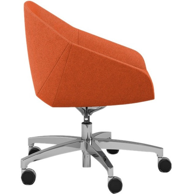9 to 5 Seating Jax Lounge 5-Star Base Side Chair, Dove Fabric, Low Back, Silver 5-Star Base, 1 Each