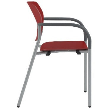 9 to 5 Seating Shuttle Armless Stack Chair w/ Glides - Latte Seat Color - Plastic Seat Material - Latte Back Color - Plastic Back Material - Silver Frame Color - Four-legged Base - 1 Each