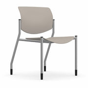 9 to 5 Seating Shuttle Armless Stack Chair w/ Glides - Latte Seat Color - Plastic Seat Material - Latte Back Color - Plastic Back Material - Silver Frame Color - Four-legged Base - 1 Each
