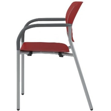 9 to 5 Seating Shuttle Armless Stack Chair w/ Glides - Latte Seat Color - Plastic Seat Material - Latte Back Color - Plastic Back Material - Silver Frame Color - Four-legged Base - 1 Each