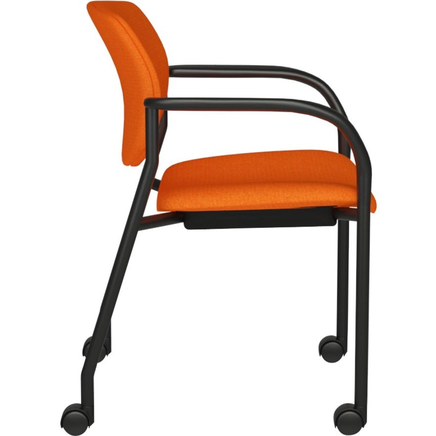 9 to 5 Seating Shuttle Mobile Stack Chair - Latte Seat Color - Plastic Seat Material - Latte Back Color - Plastic Back Material - Black Frame Color - Four-legged Base - 1 Each