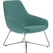 9 to 5 Seating Lilly Lounge Chair, W-shaped Black Metal Base, Cloud Fabric and Foam Upholstery, Curved Arms, 1 Each