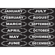 Die-Cut Magnets, Chalkboard Calendar Months, 12 Pieces
