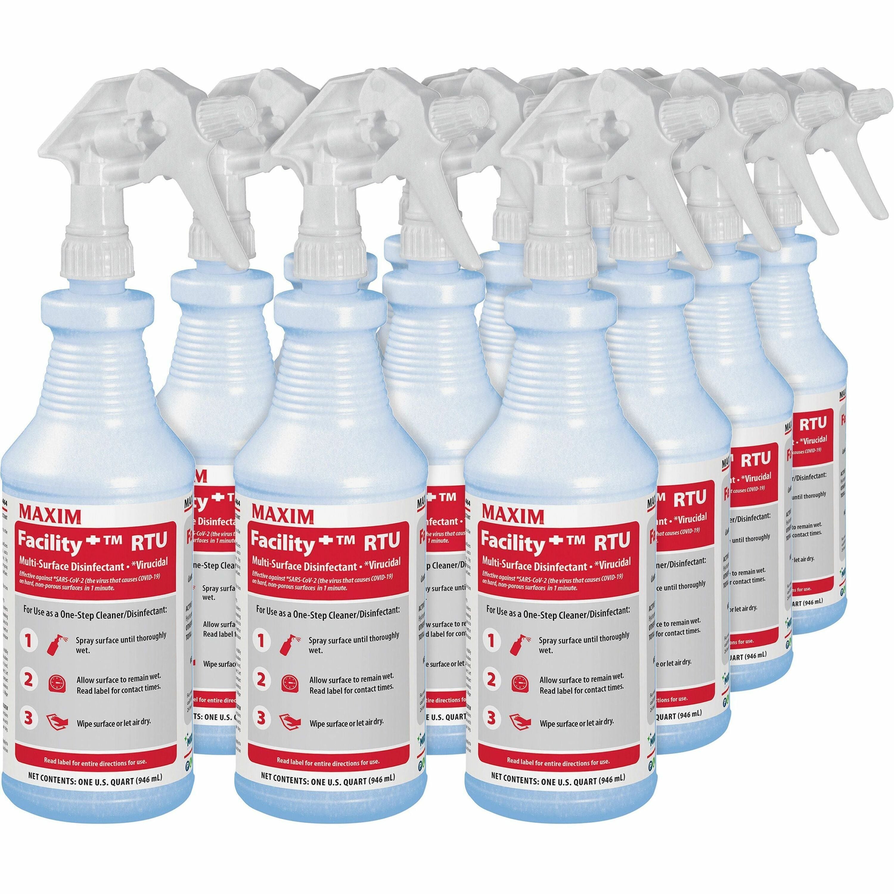 Ready-To-Use - 32 fl oz (1 quart) - Washable - Colorless - 12 / Carton