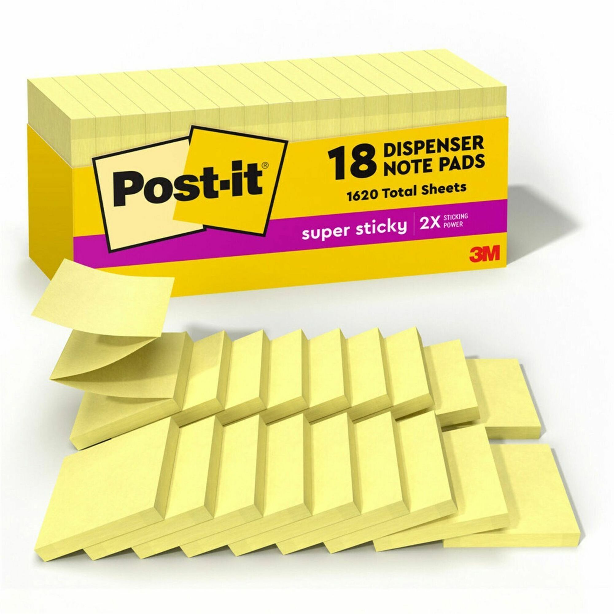 3" Flag/Note Width x 3" Flag/Note Length - Square - Canary Yellow - Paper - Pop-up, Recyclable, Adhesive - 1 Pack