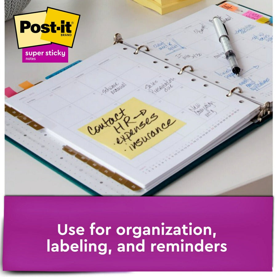 3" Flag/Note Width x 3" Flag/Note Length - Square - Canary Yellow - Paper - Pop-up, Recyclable, Adhesive - 1 Pack