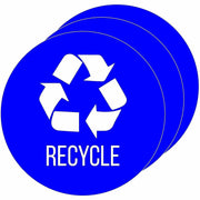 HLS Commercial Refuse Bin Icon Sticker - Waterproof - Compost - 1/10" Height x 4" Width x 4" Length x 4" Diameter - Circle - Blue - Vinyl - Laminated - Recyclable, Self-adhesive, Easy Peel, Removable - 3 / Carton