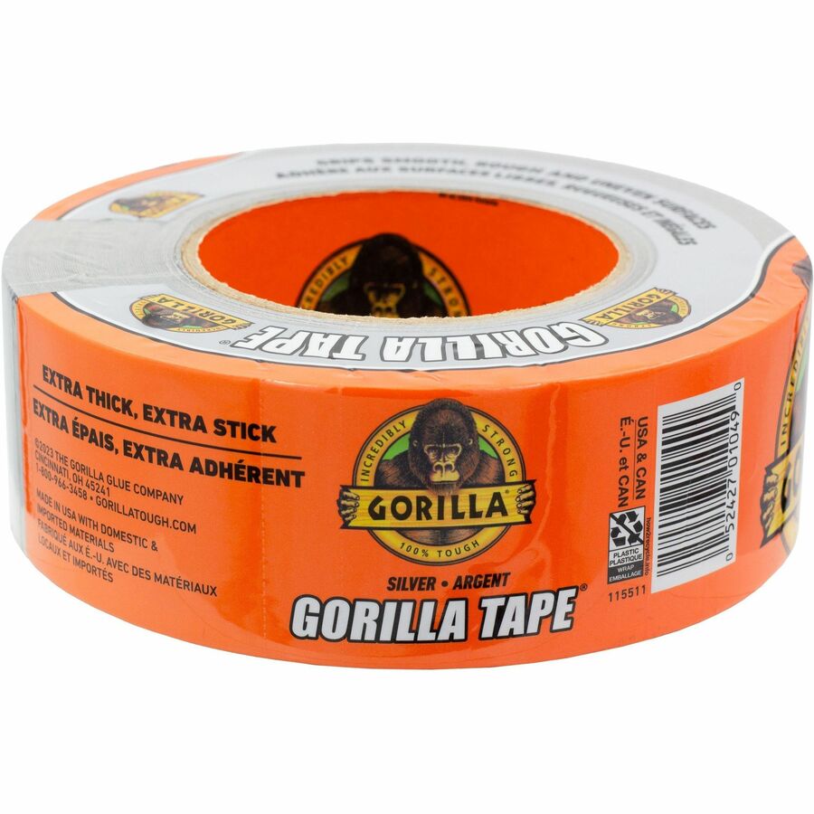 Gorilla Tape - 30 yd Length x 1.88" Width - Silver - 1 Each