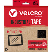 VELCRO&reg; Eco Collection Adhesive Backed Tape - 8 ft Length x 1.88" Width - Black - 1 Each