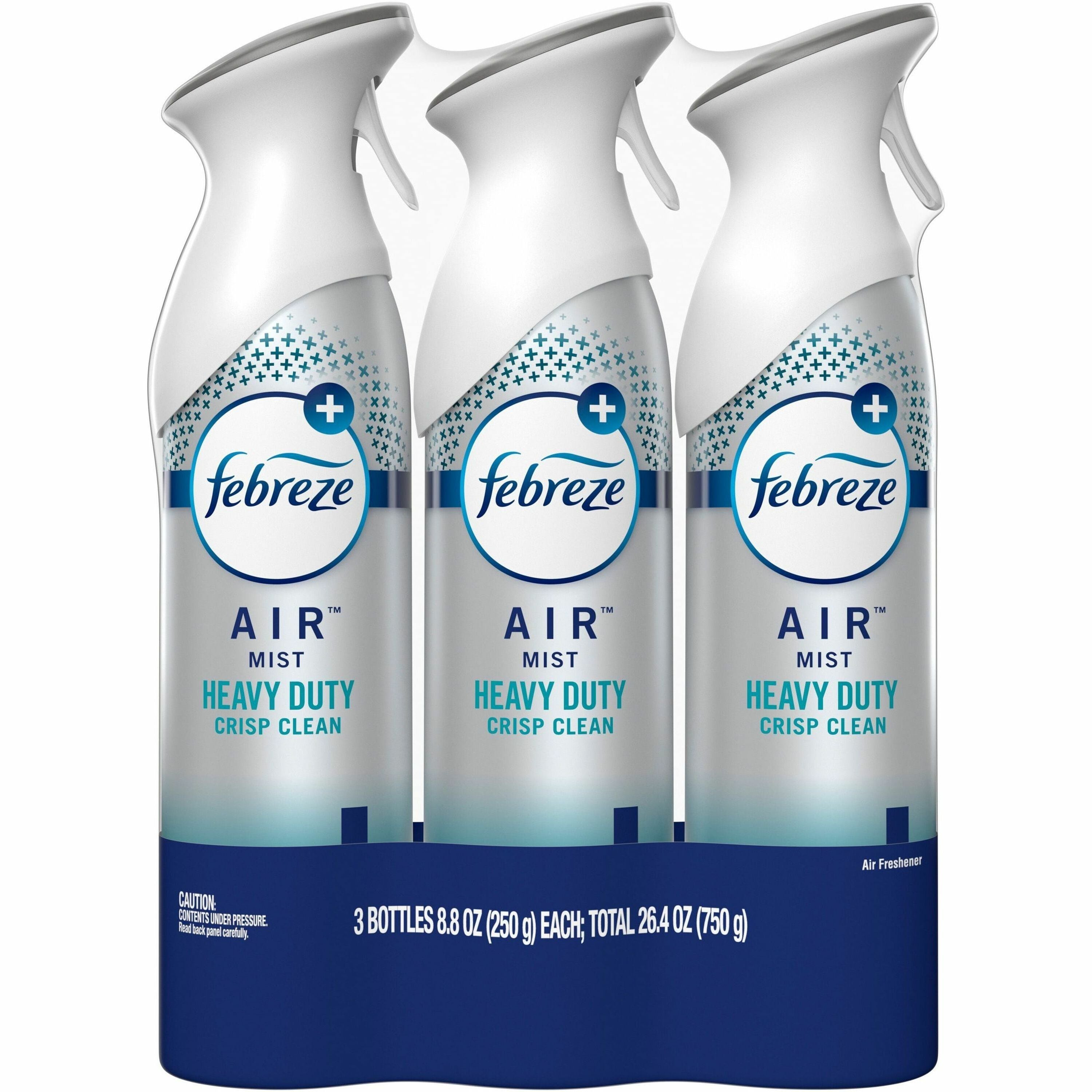 Febreze Air Freshener Spray, Crisp Clean Scent, Odor Neutralizer, VOC-Free, Heavy Duty, 8.8 fl oz, 3 Pack