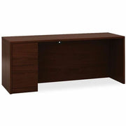 HON 10500 Series H105904L Pedestal Credenza, 2 Drawers, Left Pedestal, Flat Edge, Mahogany Finish, 29.5"H x 72"W x 24"D, 1 Each