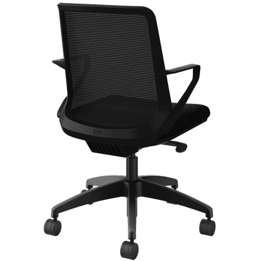 HON Cliq Chair, Black Mesh Back, Fabric Seat, 5-Star Base, Armrests, 1 Each