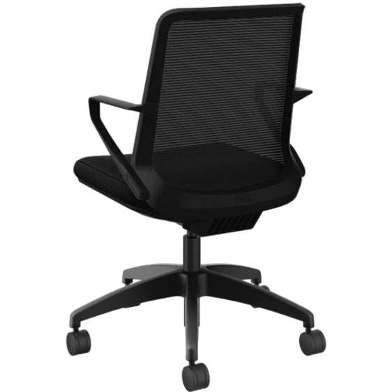 HON Cliq Chair, Black Mesh Back, Fabric Seat, 5-Star Base, Armrests, 1 Each