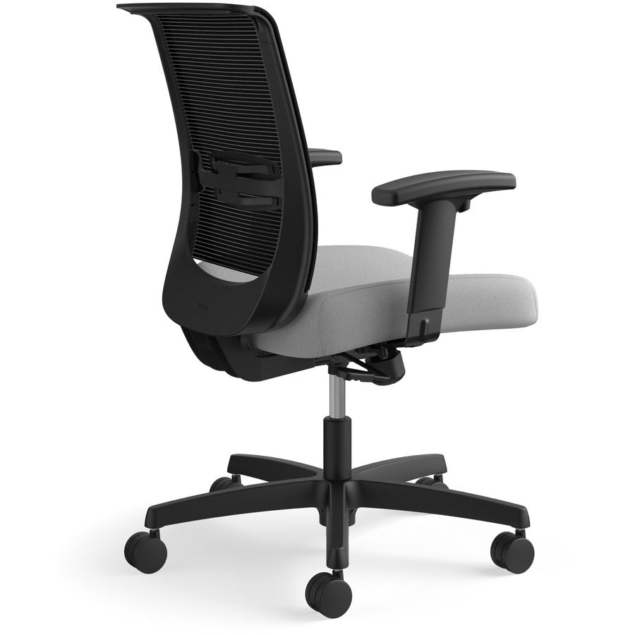HON Convergence Chair, Frost Fabric Seat, Black Mesh Back, Adjustable Arms, 5-Star Base, 1 Each