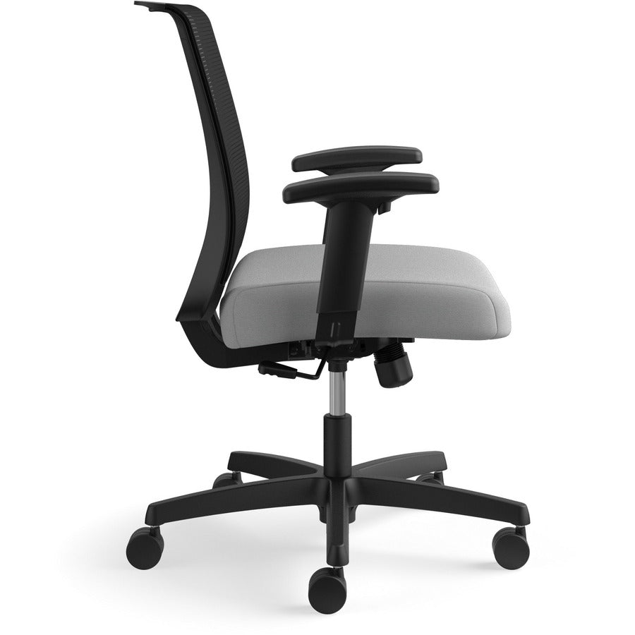 HON Convergence Chair, Frost Fabric Seat, Black Mesh Back, Adjustable Arms, 5-Star Base, 1 Each