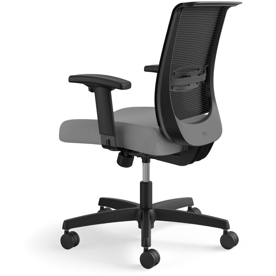 HON Convergence Chair, Frost Fabric Seat, Black Mesh Back, Adjustable Arms, 5-Star Base, 1 Each