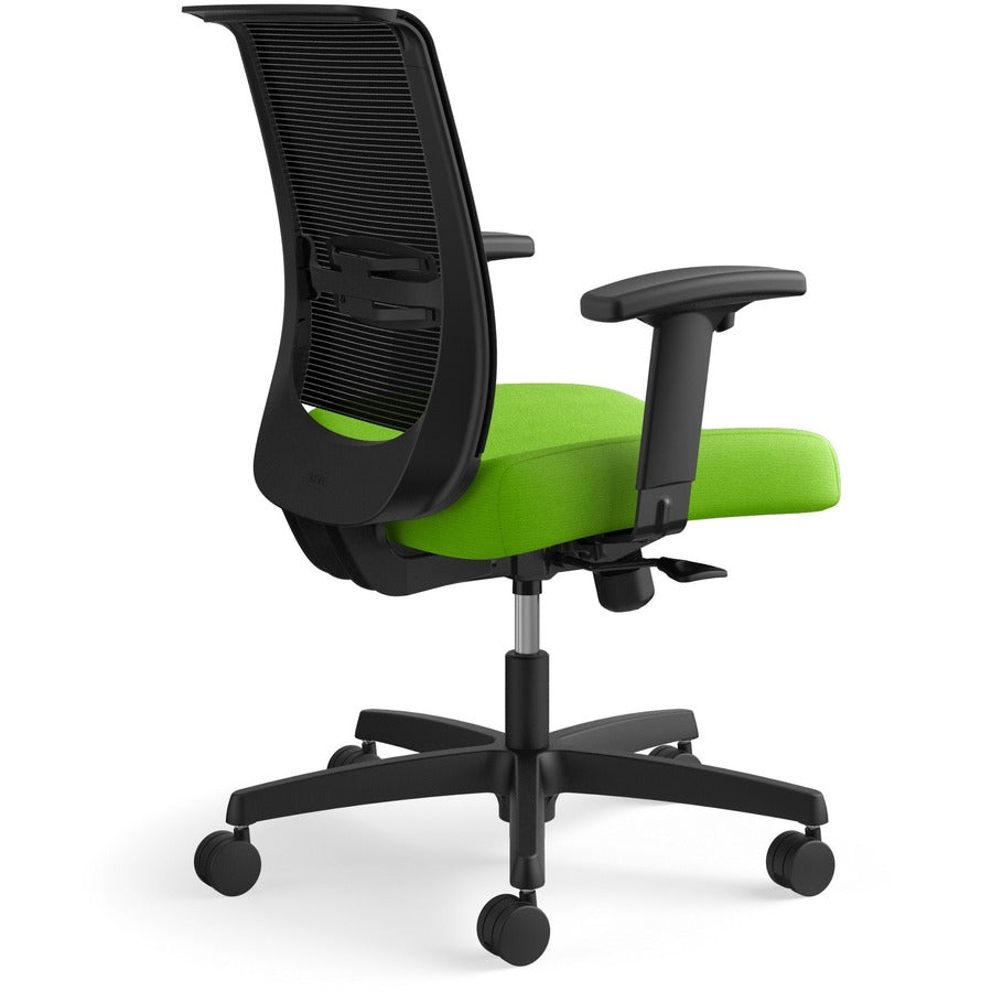 HON Convergence Chair, Pear Fabric Seat, Black Mesh Back, Adjustable Arms, 5-Star Black Base, 1 Each