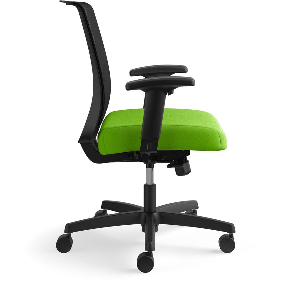 HON Convergence Chair, Pear Fabric Seat, Black Mesh Back, Adjustable Arms, 5-Star Black Base, 1 Each