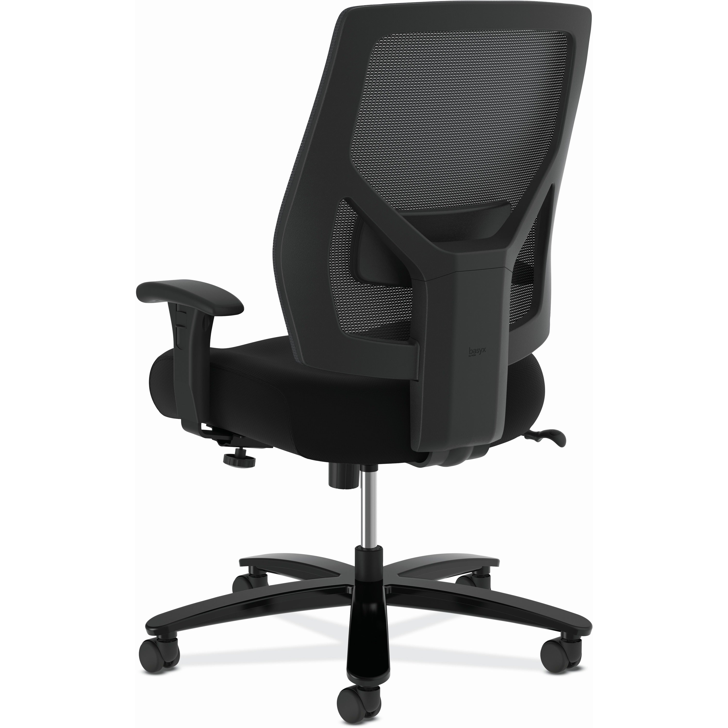 HON Crio Chair, Mesh Fabric Seat and Back, High Back, Adjustable Arms, 5-Star Base, Black, 1 Each