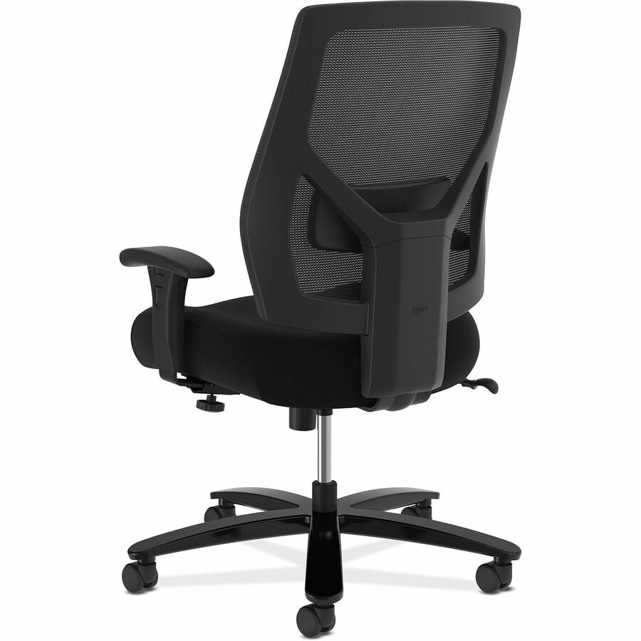 HON Crio Chair, Mesh Fabric Seat and Back, High Back, Adjustable Arms, 5-Star Base, Black, 1 Each