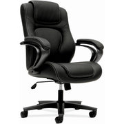 HON Chair, Vinyl Seat and Back, Mid Back, Black Frame, 5-Star Base, 1 Each