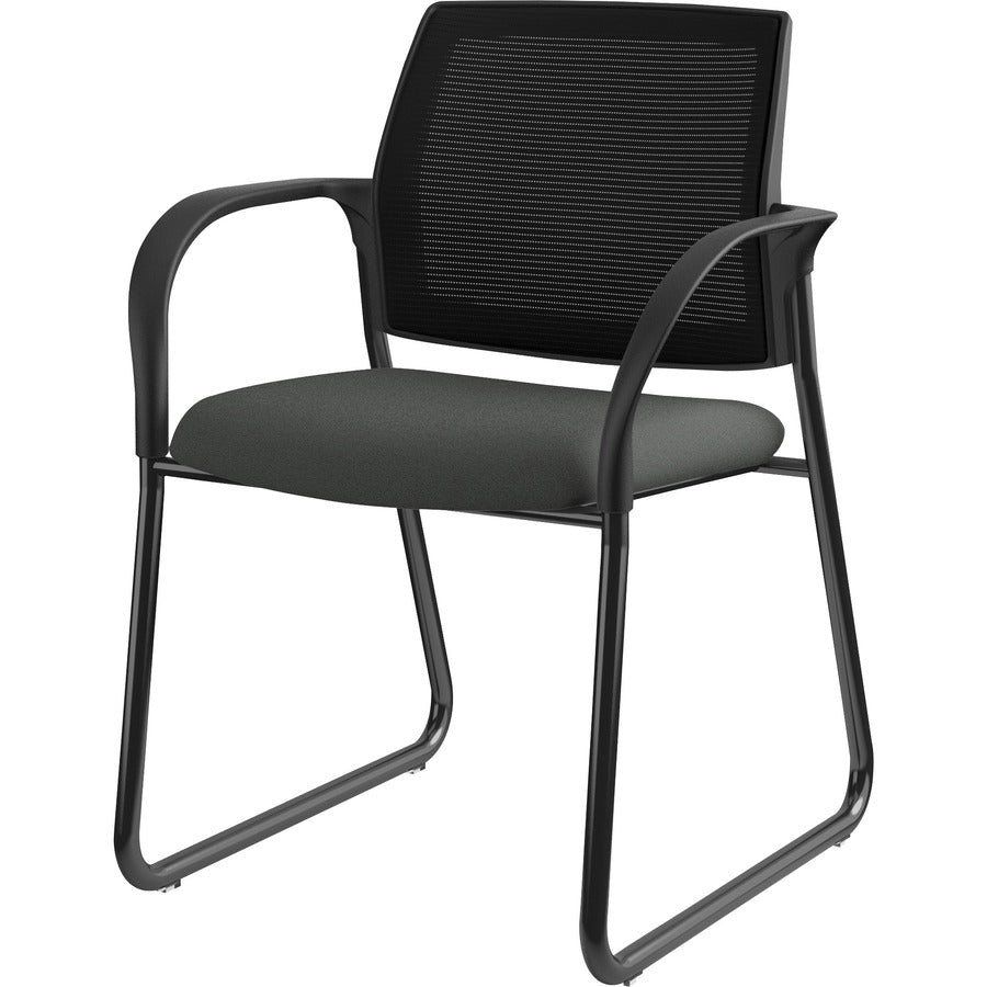 HON Ignition Chair, Iron Ore Fabric Seat, Black Mesh Back, Steel Sled Base, Armrests, 1 Each