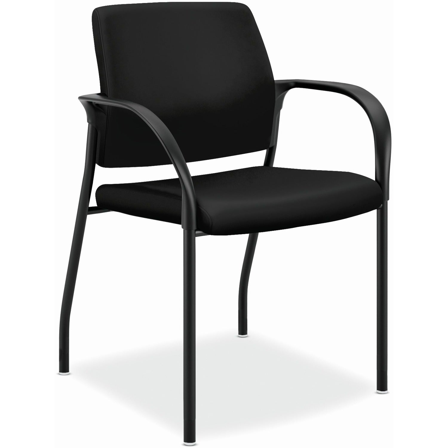 HON Ignition Chair, Black, Steel Frame, Armrest, 4-Leg, Stackable, 1 Each