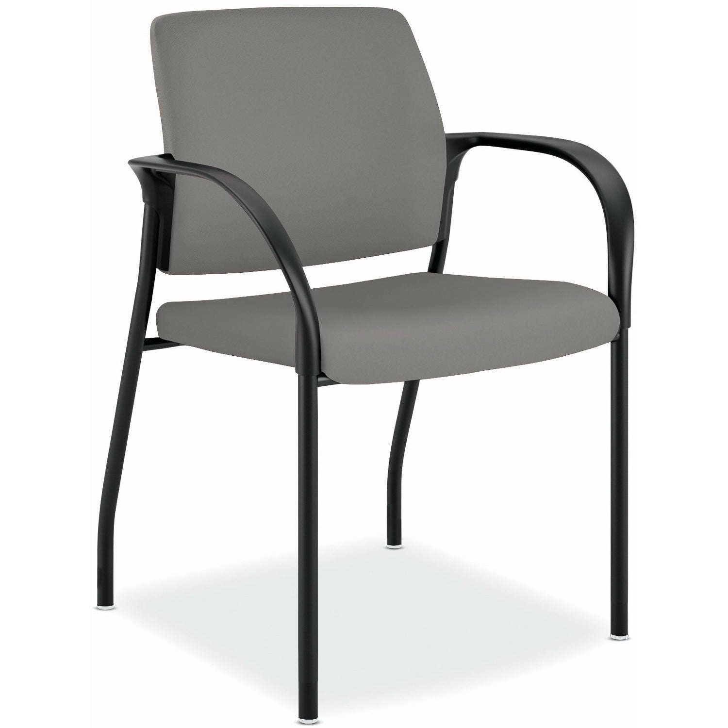 HON Ignition Chair, Frost Back, Fabric Upholstery, Black Steel Frame, Armrest, Stackable, 1 Each