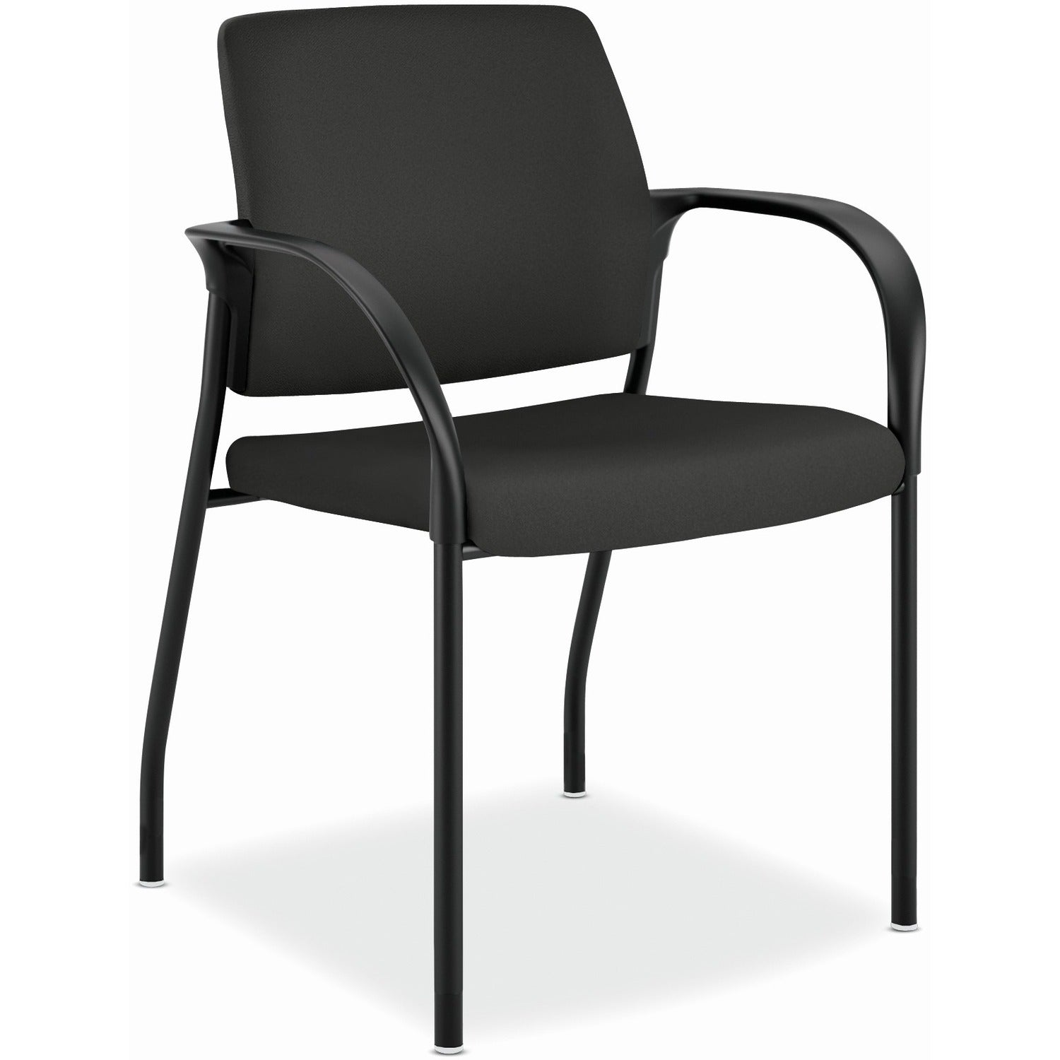 HON Ignition Chair, Iron Ore Back, Fabric Upholstery, Black Steel Frame, Armrests, Stackable, 1 Each
