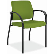 HON Ignition Stacking Chair, Pear Fabric Back, Black Steel Frame, Armrest, 1 Each