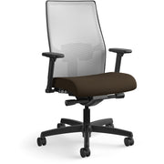 HON Ignition 2.0 Mid-Back Task Chair, Espresso Fabric Seat, Fog Mesh Back, Black Frame, Adjustable Arms, 1 Each