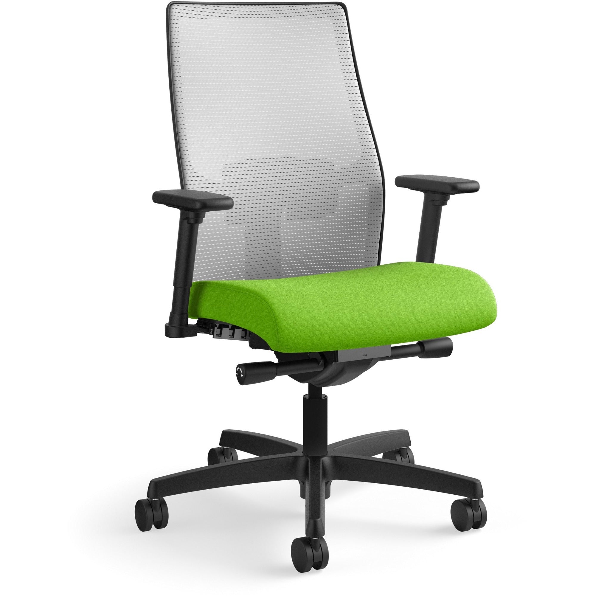 HON Ignition 2.0 Chair, Pear Fabric Seat, Fog Mesh Mid Back, Black Frame, Adjustable Arms, 1 Each