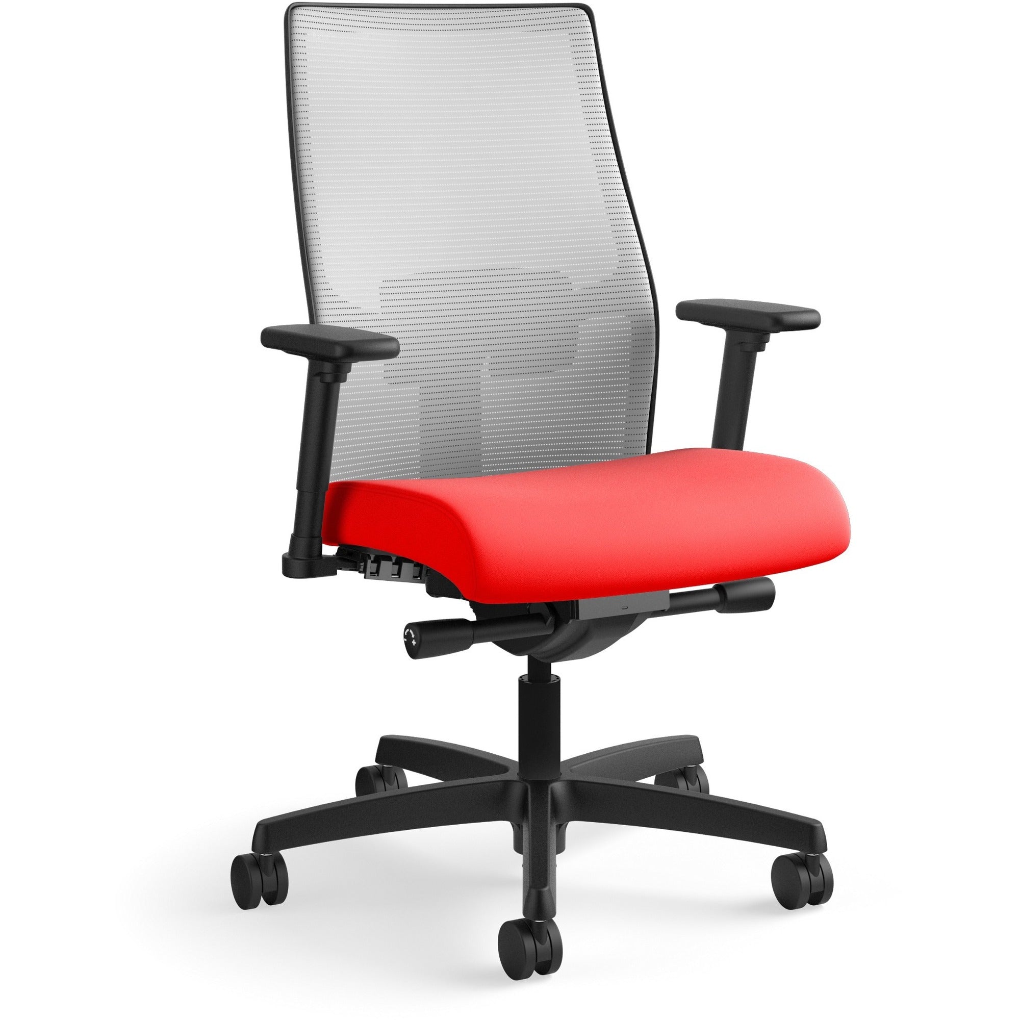 HON Ignition 2.0 Chair, Ruby Fabric Seat, Fog Mesh Mid Back, Black Frame, Adjustable Arms, 1 Each