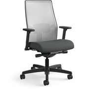 HON Ignition 2.0 Mid-Back Task Chair, Iron Ore Fabric Seat, Fog Mesh Back, Black Frame, Adjustable Arms, 1 Each
