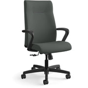 HON Ignition High-Back Chair, Iron Ore Fabric Back, Black Frame, Fixed Armrests, 1 Each